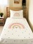 Gökkuşağı Desenli Bebek ve Çocuk Baskılı Tek Kişilik Pike Takımı 160X230 Beyaz 1