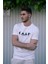 Beyaz Camp Baskılı T-Shirt 2