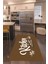 Dijital Baskılı Kaymaz Taban Yıkanabilir Kitchen Yazılı Mutfak Halısı, N-Mutfak-41-Kahve-Beyaz, 2