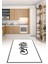 Dijital Baskılı Kaymaz Taban Yıkanabilir Kitchen Yazılı Mutfak Halısı, N-Mutfak-42-Beyaz, 1