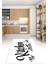 Dijital Baskılı Kaymaz Taban Yıkanabilir Kitchen Yazılı Mutfak Halısı, N-Mutfak-41-Beyaz, 1