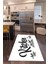 Dijital Baskılı Kaymaz Taban Yıkanabilir Kitchen Yazılı Mutfak Halısı, N-Mutfak-41-Beyaz, 2