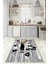 Dijital Baskılı Kaymaz Taban Yıkanabilir Renkli Modern Mutfak Halısı, N-Mutfak-39-Gri, 4