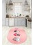 Dijital Baskılı Kaymaz Yıkanabilir Renkli Modern Oval Mutfak Halısı, N-O-Mutfak-07-Pembe, 1
