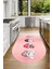 Dijital Baskılı Kaymaz Yıkanabilir Renkli Modern Oval Mutfak Halısı, N-O-Mutfak-07-Pembe, 2