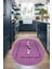 Dijital Baskılı Kaymaz Yıkanabilir Renkli Modern Oval Mutfak Halısı, N-O-Mutfak-10-Mor, 3