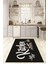 Dijital Baskılı Kaymaz Taban Yıkanabilir Kitchen Yazılı Mutfak Halısı, N-Mutfak-41-Siyah, 4