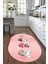 Dijital Baskılı Kaymaz Yıkanabilir Renkli Modern Oval Mutfak Halısı, N-O-Mutfak-07-Pembe, 4