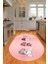 Dijital Baskılı Kaymaz Yıkanabilir Renkli Modern Oval Mutfak Halısı, N-O-Mutfak-07-Pembe, 5