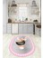 Dijital Baskılı Kaymaz Yıkanabilir Renkli Modern Oval Mutfak Halısı, N-O-Mutfak-08-Pembe, 1