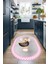 Dijital Baskılı Kaymaz Yıkanabilir Renkli Modern Oval Mutfak Halısı, N-O-Mutfak-08-Pembe, 3