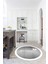 Dijital Baskılı Kaymaz Yıkanabilir Kitchen Yazılı Yuvarlak Mutfak Halısı, N-Y-Mutfak-02-Beyaz, 1