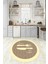Dijital Baskılı Kaymaz Yıkanabilir Kitchen Yazılı Yuvarlak Mutfak Halısı, N-Y-Mutfak-09-Krem, 1
