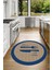 Dijital Baskılı Kaymaz Yıkanabilir Kitchen Yazılı Yuvarlak Mutfak Halısı, N-Y-Mutfak-09-Mavi, 2