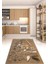 3D Dijital Baskılı Kaymaz Taban Yıkanabilir Renkli Modern Mutfak Halısı, N-Mutfak-16-Kahve, 5