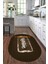 Dijital Baskılı Kaymaz Yıkanabilir Kitchen Yazılı Oval Mutfak Halısı, N-O-Mutfak-28-Kahve, 1