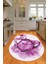 Dijital Baskılı Kaymaz Yıkanabilir Renkli Modern Oval Mutfak Halısı, N-O-Mutfak-23-Mor, 3