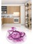 Dijital Baskılı Kaymaz Yıkanabilir Renkli Modern Oval Mutfak Halısı, N-O-Mutfak-23-Mor, 4