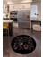 3D Dijital Baskılı Kaymaz Yıkanabilir Renkli Modern Yuvarlak Mutfak Halısı, N-Y-Mutfak-35-Siyah, 3