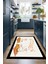 Dijital Baskılı Kaymaz Taban Yıkanabilir Kitchen Yazılı Mutfak Halısı, N-Mutfak-18-Krem, 2