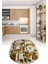 3D Dijital Baskılı Kaymaz Yıkanabilir Renkli Modern Oval Mutfak Halısı, N-O-Mutfak-34-Kahve, 2