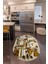 3D Dijital Baskılı Kaymaz Yıkanabilir Renkli Modern Oval Mutfak Halısı, N-O-Mutfak-34-Kahve, 3