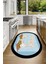 Dijital Baskılı Kaymaz Yıkanabilir Kitchen Yazılı Oval Mutfak Halısı, N-O-Mutfak-18-Mavi, 1