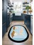 Dijital Baskılı Kaymaz Yıkanabilir Kitchen Yazılı Oval Mutfak Halısı, N-O-Mutfak-18-Mavi, 2