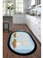 Dijital Baskılı Kaymaz Yıkanabilir Kitchen Yazılı Oval Mutfak Halısı, N-O-Mutfak-18-Mavi, 3