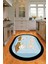 Dijital Baskılı Kaymaz Yıkanabilir Kitchen Yazılı Oval Mutfak Halısı, N-O-Mutfak-18-Mavi, 4