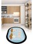 Dijital Baskılı Kaymaz Yıkanabilir Kitchen Yazılı Oval Mutfak Halısı, N-O-Mutfak-18-Mavi, 5