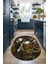 3D Dijital Baskılı Kaymaz Yıkanabilir Renkli Modern Oval Mutfak Halısı, N-O-Mutfak-19-Kahve, 1