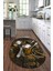 3D Dijital Baskılı Kaymaz Yıkanabilir Renkli Modern Oval Mutfak Halısı, N-O-Mutfak-19-Kahve, 2