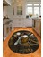 3D Dijital Baskılı Kaymaz Yıkanabilir Renkli Modern Oval Mutfak Halısı, N-O-Mutfak-19-Kahve, 3
