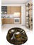 3D Dijital Baskılı Kaymaz Yıkanabilir Renkli Modern Oval Mutfak Halısı, N-O-Mutfak-19-Kahve, 4