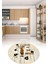 Dijital Baskılı Kaymaz Yıkanabilir Renkli Modern Yuvarlak Mutfak Halısı, N-Y-Mutfak-39-Kahve, 1