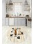 Dijital Baskılı Kaymaz Yıkanabilir Renkli Modern Yuvarlak Mutfak Halısı, N-Y-Mutfak-39-Kahve, 4