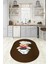 Dijital Baskılı Kaymaz Yıkanabilir Renkli Modern Oval Mutfak Halısı, N-O-Mutfak-05-Kahve, 2