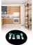 Dijital Baskılı Kaymaz Yıkanabilir Renkli Modern Yuvarlak Mutfak Halısı, N-Y-Mutfak-30-Siyah, 3
