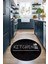 Dijital Baskılı Kaymaz Yıkanabilir Kitchen Yazılı Yuvarlak Mutfak Halısı, N-Y-Mutfak-49-Siyah, 5