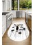 Dijital Baskılı Kaymaz Yıkanabilir Renkli Modern Oval Mutfak Halısı, N-O-Mutfak-39-Beyaz, 5