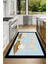 Dijital Baskılı Kaymaz Taban Yıkanabilir Kitchen Yazılı Mutfak Halısı, N-Mutfak-18-Mavi, 1