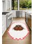 Dijital Baskılı Kaymaz Yıkanabilir Baykuş Desen Oval Mutfak Halısı, N-O-Mutfak-46-Pembe, 4