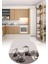 3D Dijital Baskılı Kaymaz Yıkanabilir Renkli Modern Oval Mutfak Halısı, N-O-Mutfak-37-Vizon, 1