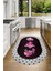 Dijital Baskılı Kaymaz Yıkanabilir Renkli Modern Oval Mutfak Halısı, N-O-Mutfak-01-Pembe, 3