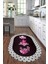 Dijital Baskılı Kaymaz Yıkanabilir Renkli Modern Oval Mutfak Halısı, N-O-Mutfak-01-Pembe, 5