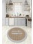 Dijital Baskılı Kaymaz Yıkanabilir Kitchen Yazılı Yuvarlak Mutfak Halısı, N-Y-Mutfak-09-Gri, 1