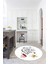 3D Dijital Baskılı Kaymaz Yıkanabilir Renkli Modern Yuvarlak Mutfak Halısı, N-Y-Mutfak-44-Beyaz, 2