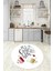 3D Dijital Baskılı Kaymaz Yıkanabilir Renkli Modern Yuvarlak Mutfak Halısı, N-Y-Mutfak-44-Beyaz, 3