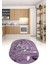 3D Dijital Baskılı Kaymaz Yıkanabilir Renkli Modern Oval Mutfak Halısı, N-O-Mutfak-16-Mor, 5